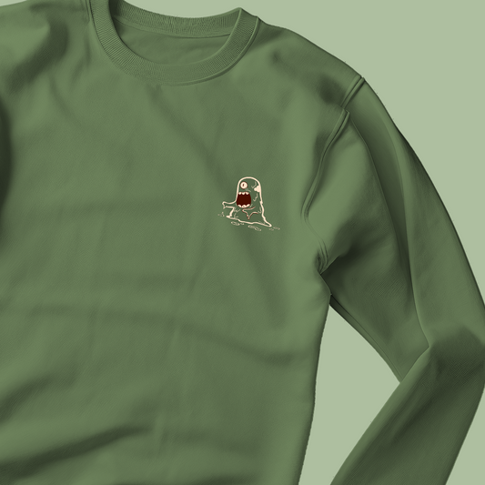 Green and Beige Illustration Sweater Mockup